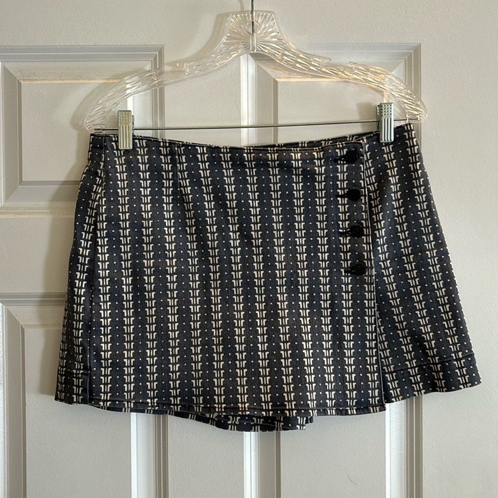 Tory Burch Blue Print Cotton Mini Skort